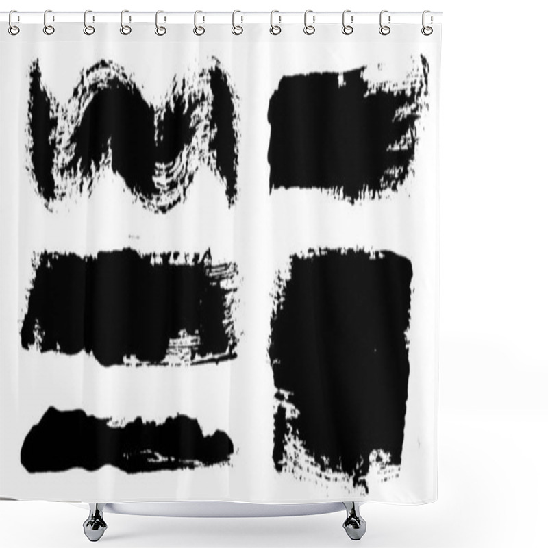 Personality  Brush Strokes Collection. Grunge Vector Paintbrushes Set Shower Curtains