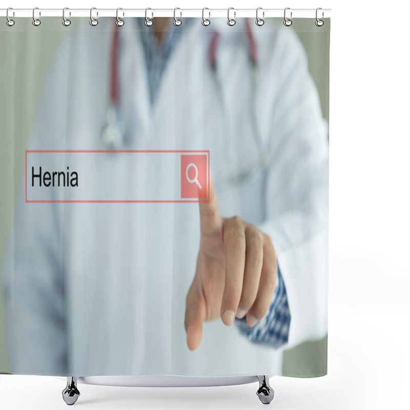 Personality  Doctor Working On Interface Touchscreen  Shower Curtains