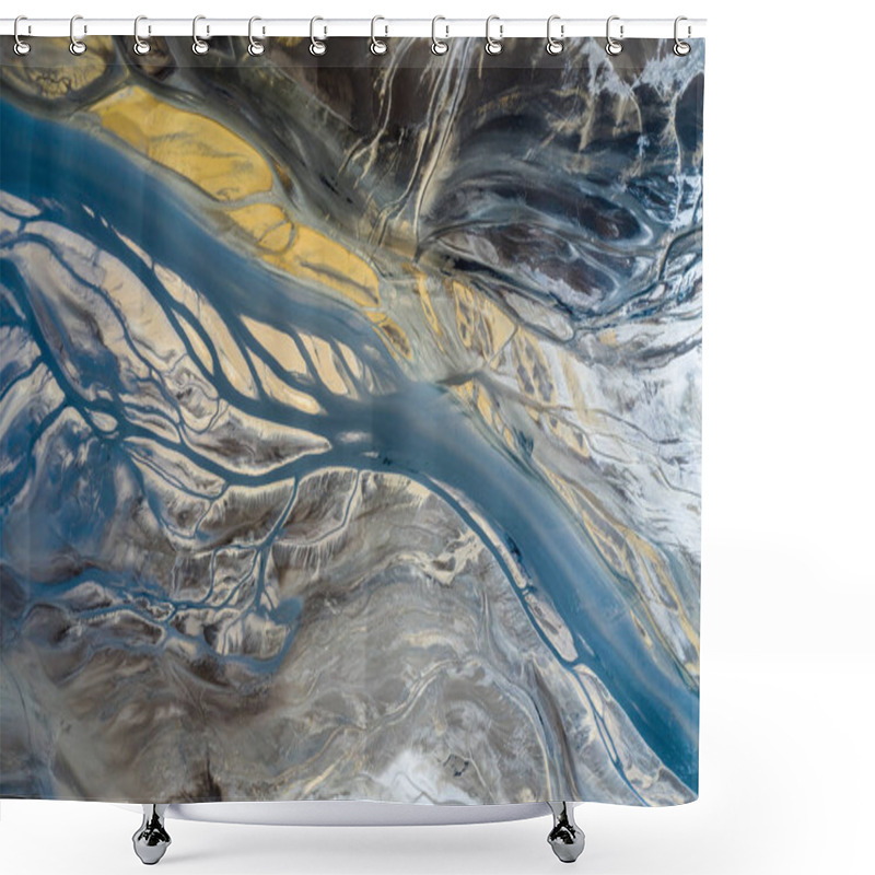 Personality  Aerial View Of Surrealistic Industrial Place. Human Impact On Th Shower Curtains