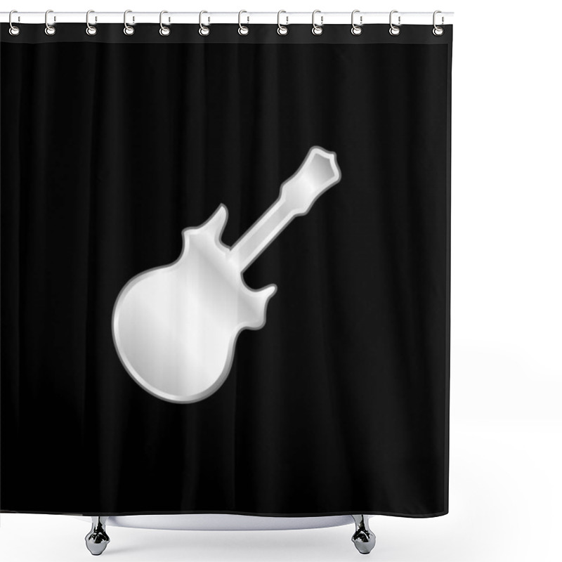 Personality  Bass Silver Plated Metallic Icon Shower Curtains