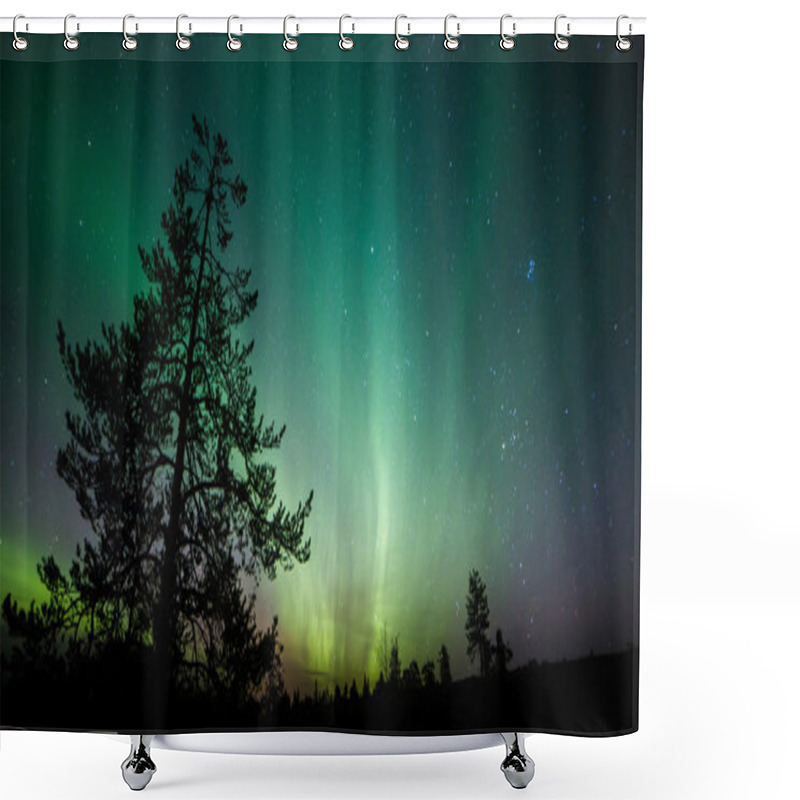 Personality  Green Aurora Borealis Shower Curtains