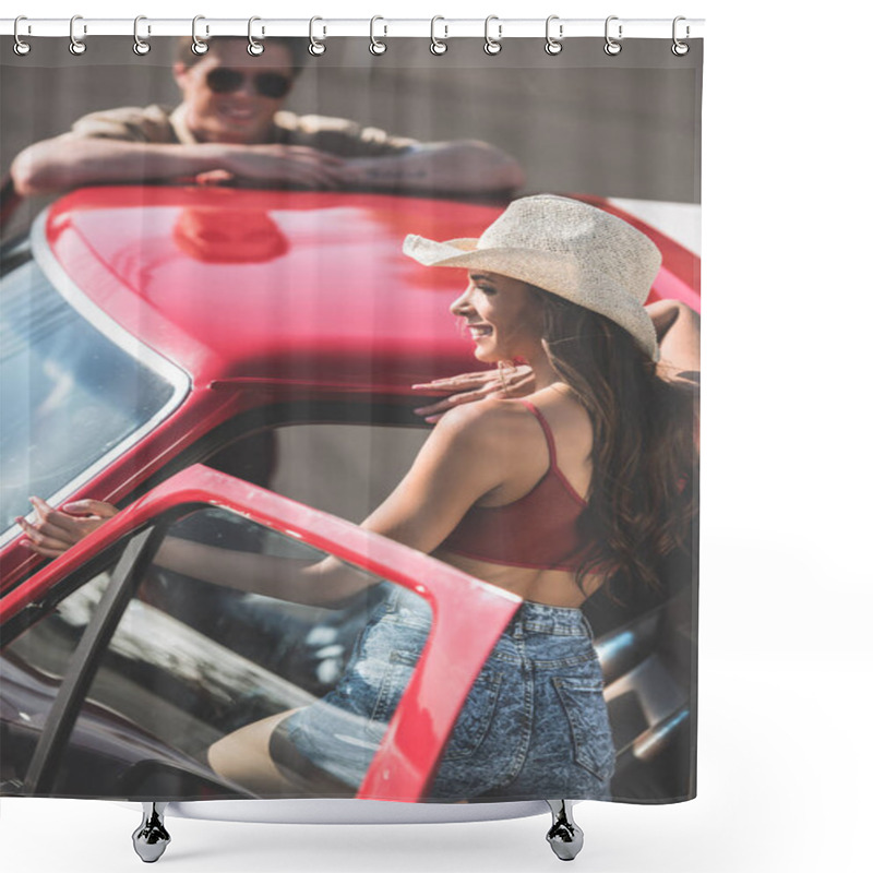 Personality  Couple With Classical Car Shower Curtains