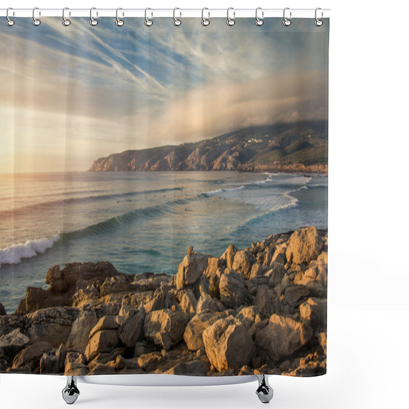 Personality  Seascape At Guincho Beach Shower Curtains