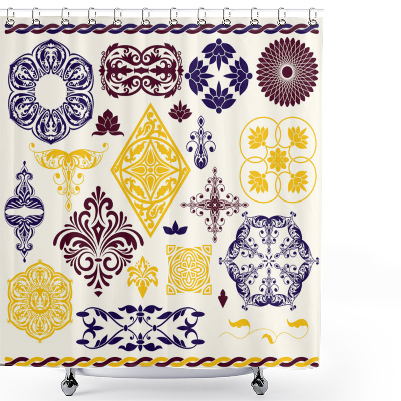 Personality  Set Of Floral Design Elements Shower Curtains