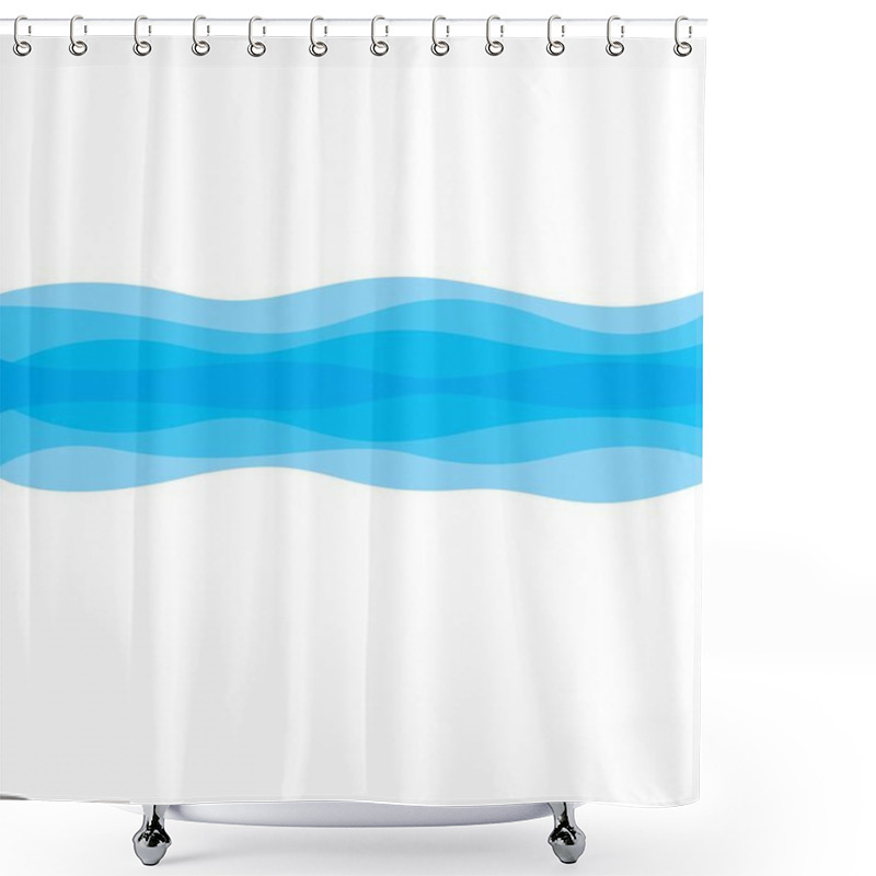 Personality  Set Of Abstract Water Wave Vector Illustration Design  Shower Curtains