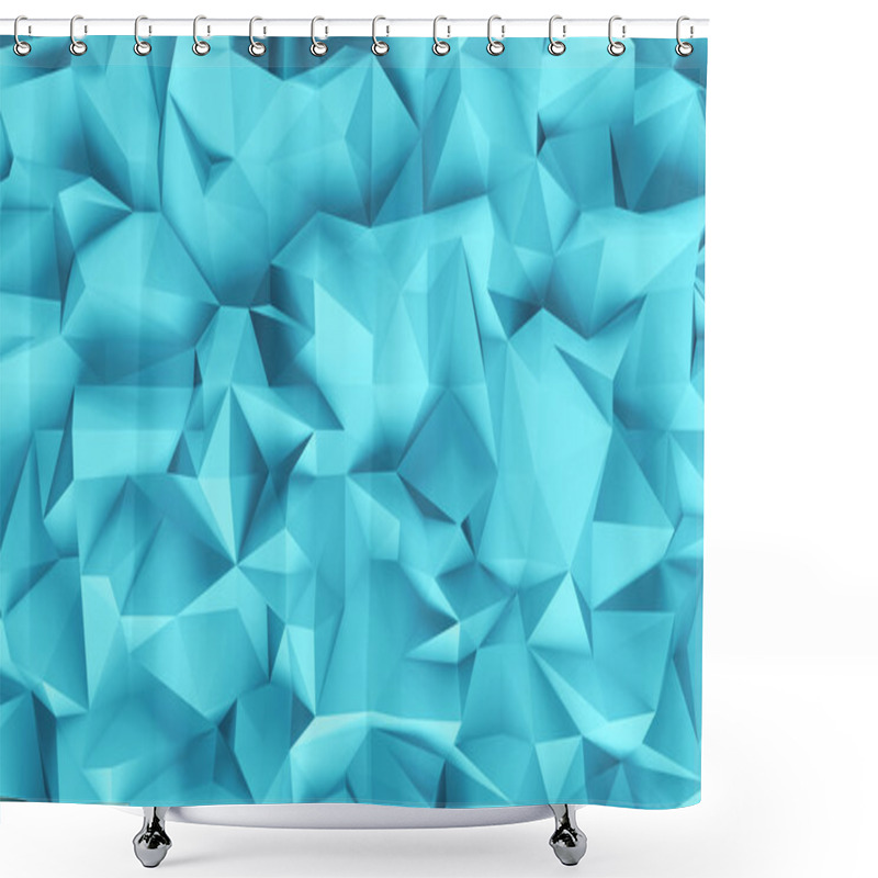 Personality  Abstract Black 3d Rendered Geometric Background. Shower Curtains