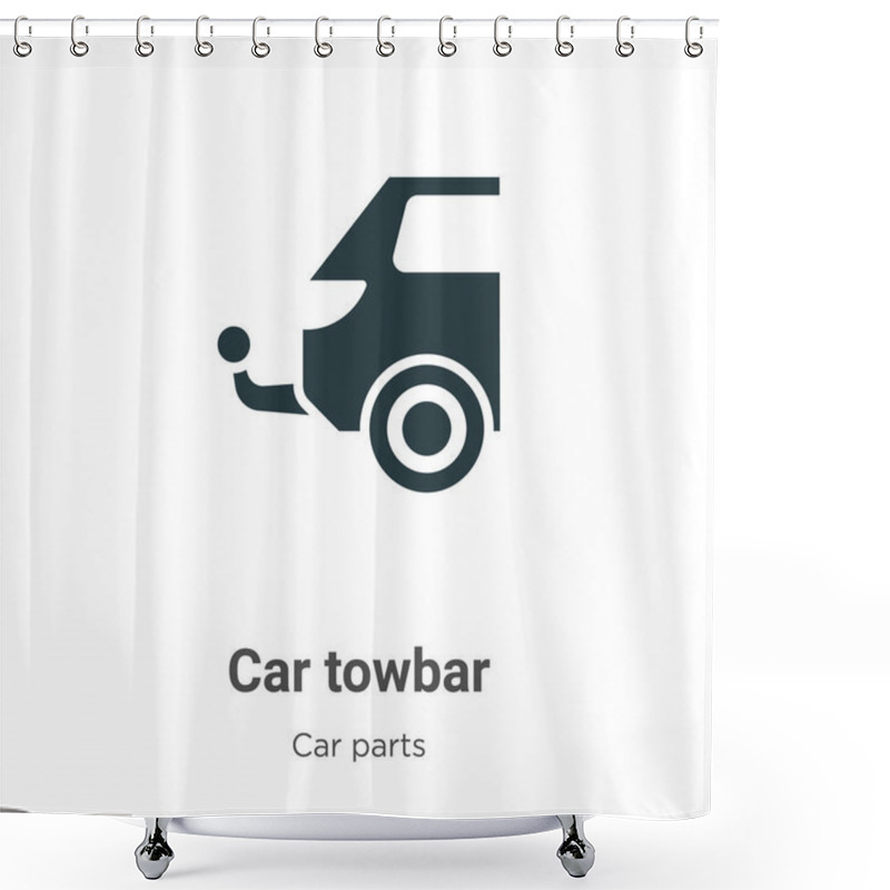 Personality  Car Towbar Vector Icon On White Background. Flat Vector Car Towbar Icon Symbol Sign From Modern Car Parts Collection For Mobile Concept And Web Apps Design. Shower Curtains