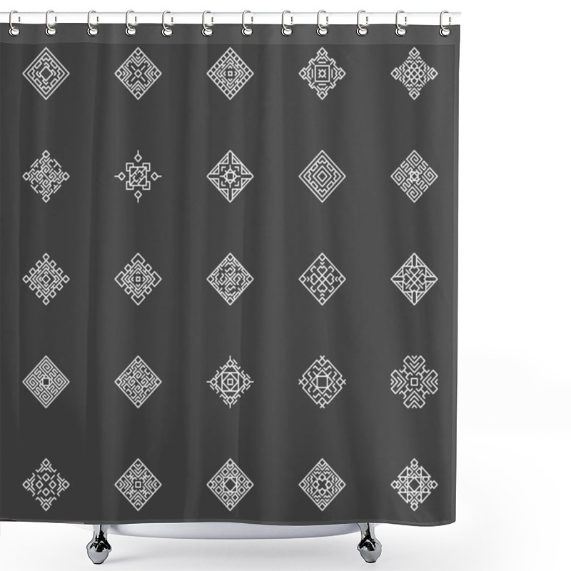 Personality  Geometric Icons Set Shower Curtains