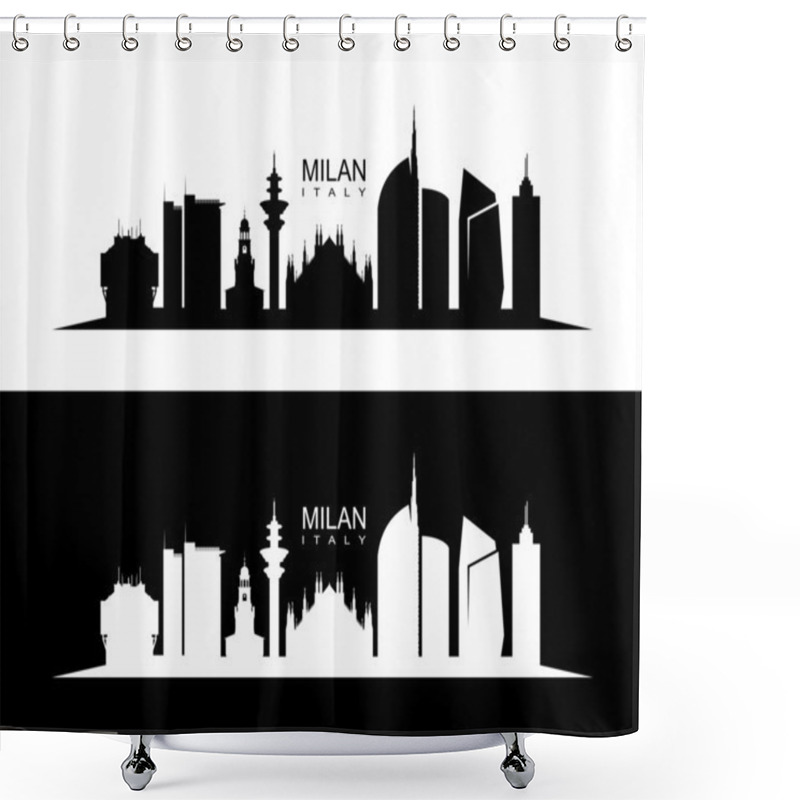 Personality  Milan Skyline Shower Curtains