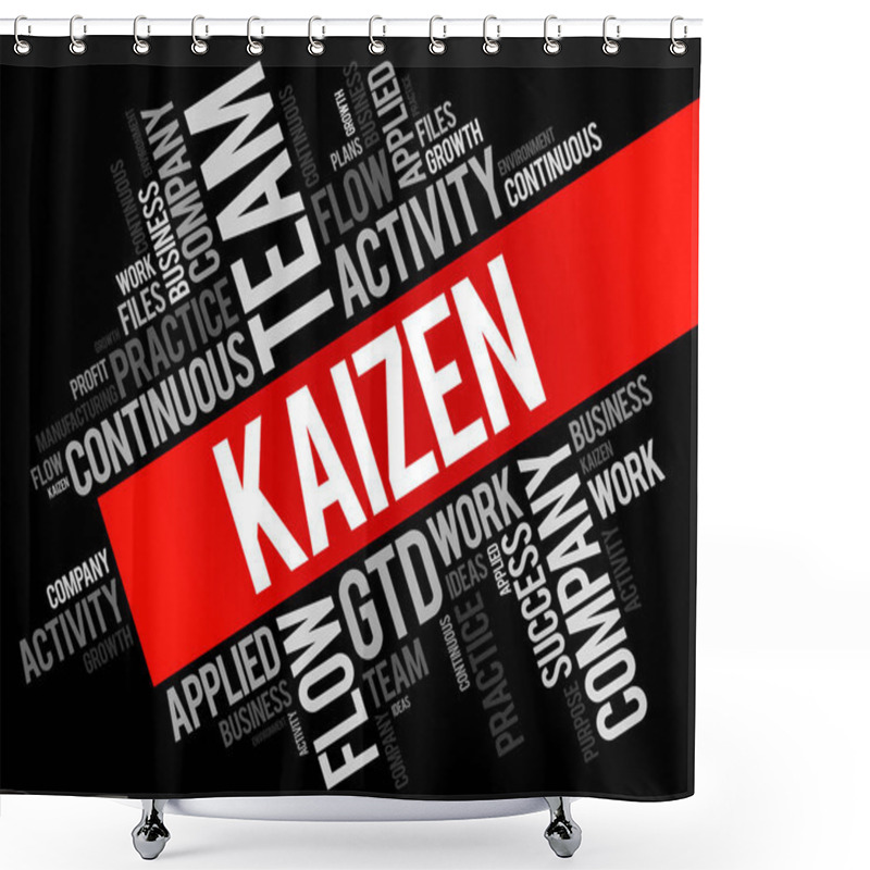 Personality  Kaizen Word Cloud Collage Shower Curtains