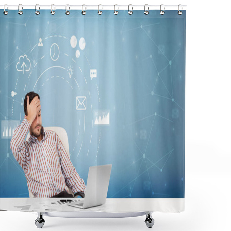 Personality  Business Person With Operational Concept Shower Curtains