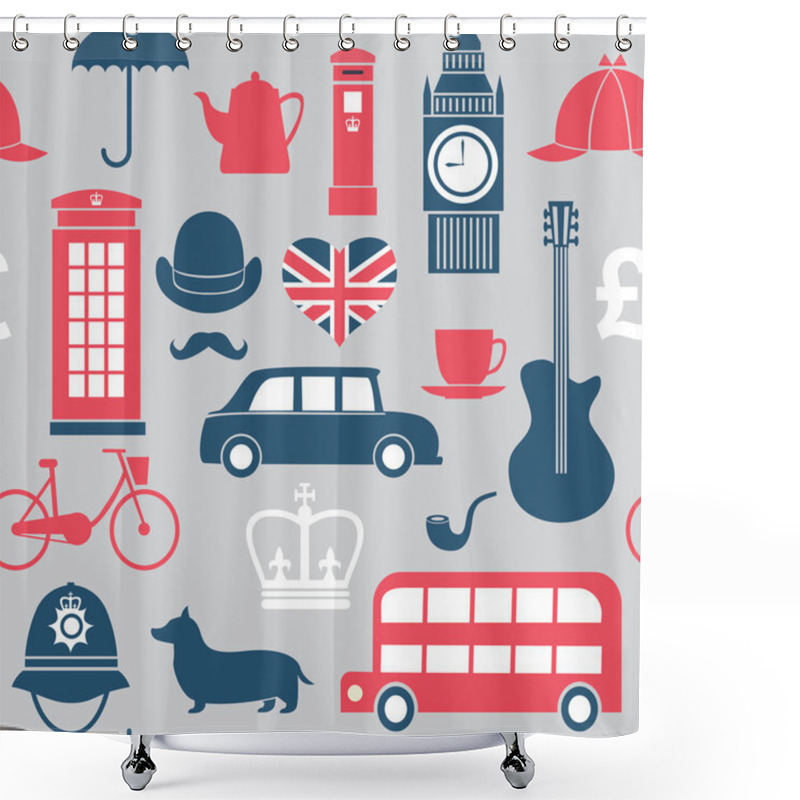 Personality  Great Britain Symbols Shower Curtains