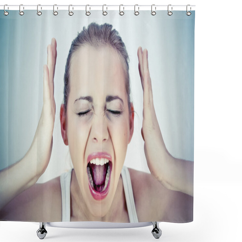 Personality  Screaming Woman Shower Curtains