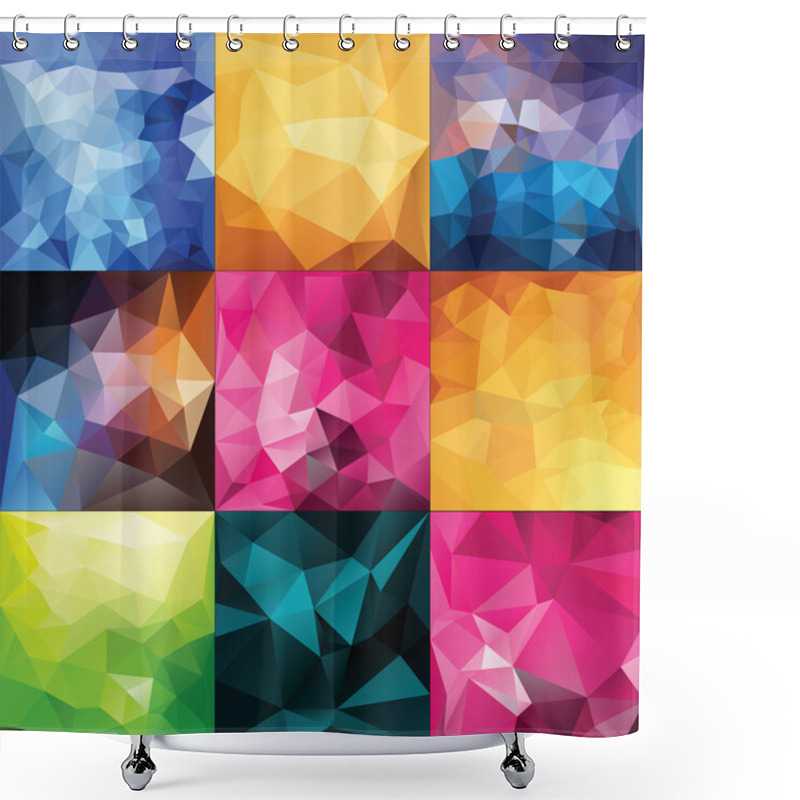 Personality  Polygonal Geometric Backgrounds. Shower Curtains