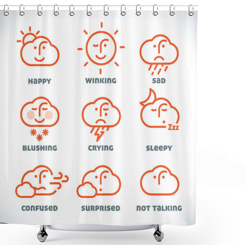 Personality  Vector Smile Icons Shower Curtains