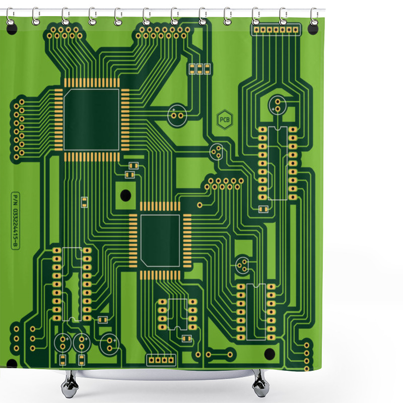 Personality  Printed Circuit Board (PCB) Without Components Shower Curtains