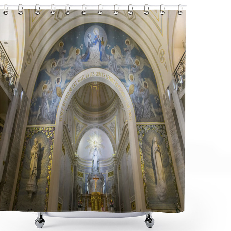 Personality  PARIS, FRANCE, SEPTEMBER 08, 2016 : Interiors And Details Of Chapel Of Our Lady Of The Miraculous Medal, September 08, 2016, In Paris, France Shower Curtains