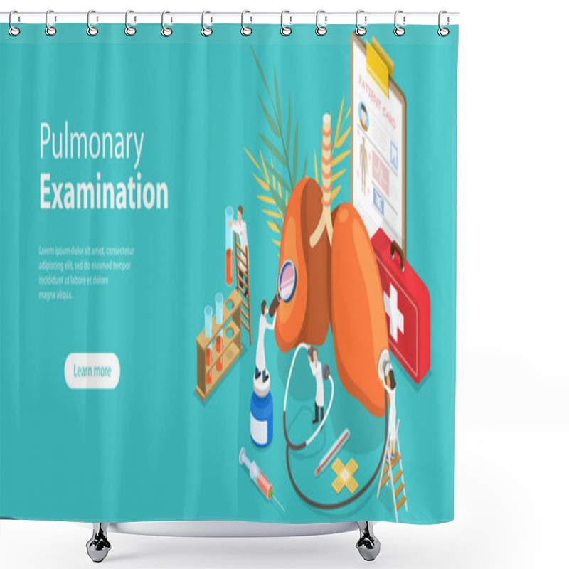 Personality  3D Isometric Flat Vector Conceptual Illustration Of Pulmonary Examination. Shower Curtains