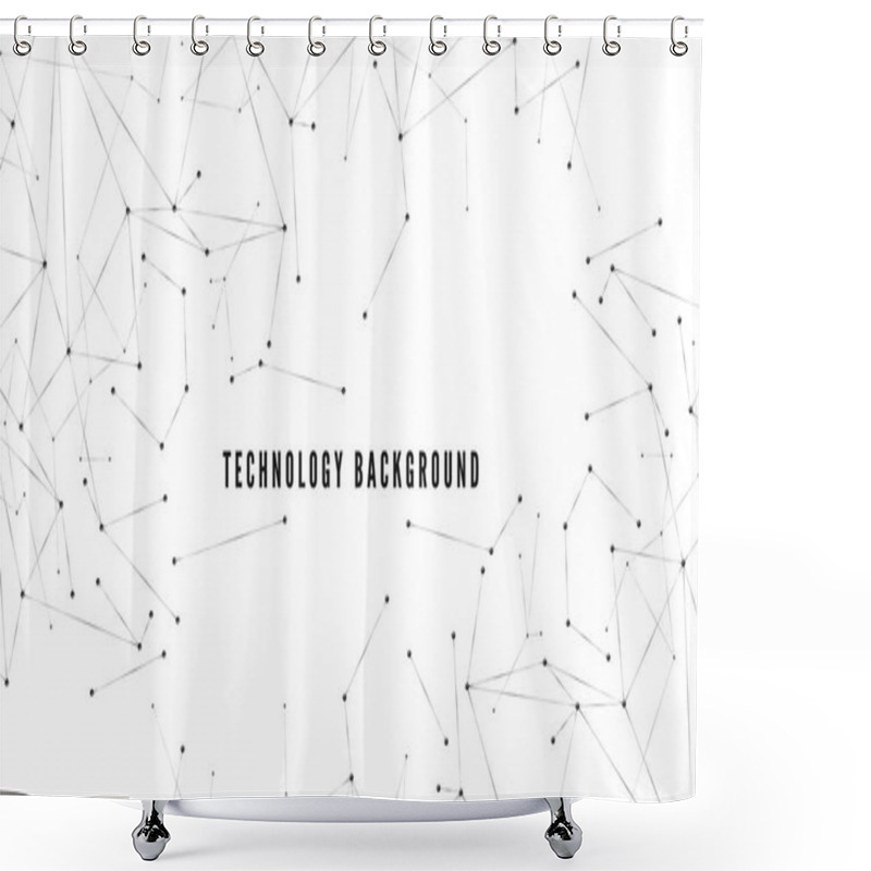 Personality  Polygonal Background. Technology Or Science Design. Big Data Abstract Structure. Dots And Lines Web Pattern. Vector Illustration Shower Curtains