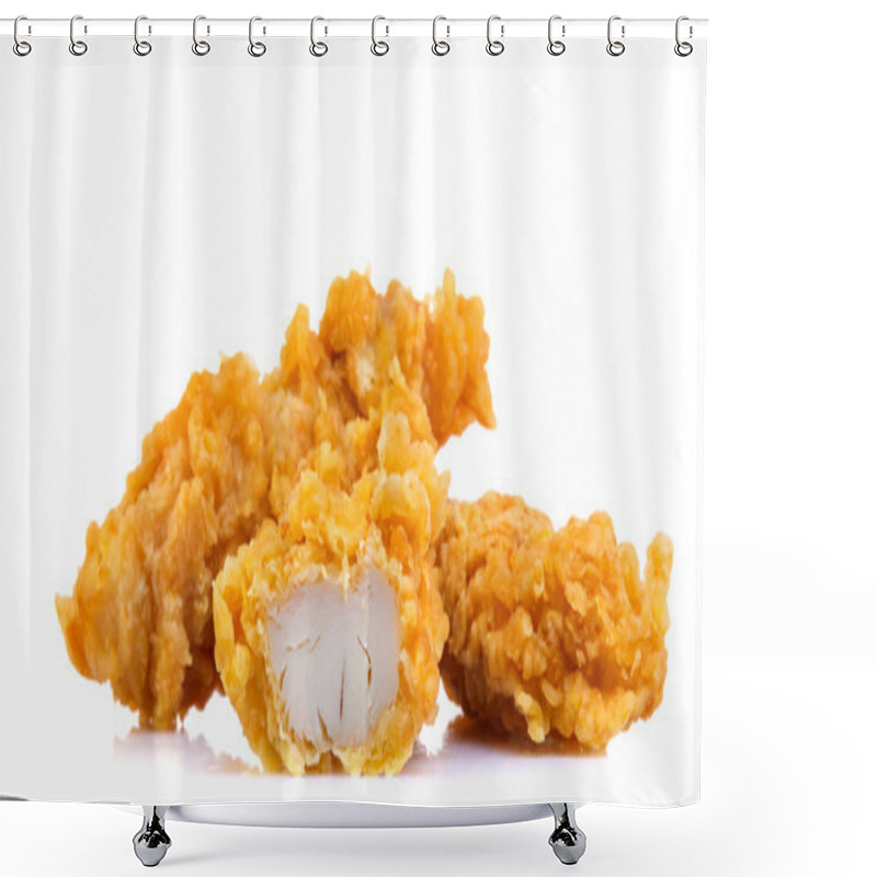 Personality  Chicken Strips On A White Background Shower Curtains