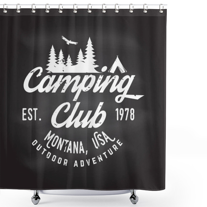 Personality  Camping Extreme Adventure . Vector Illustration. Shower Curtains