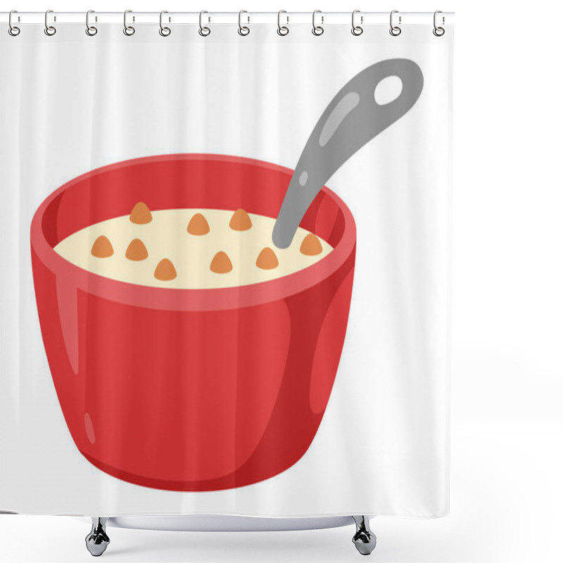 Personality  Milk With Cereal Breakfast Food Shower Curtains