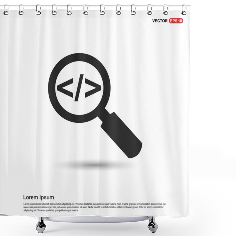 Personality  Search Programming Code Icon Shower Curtains