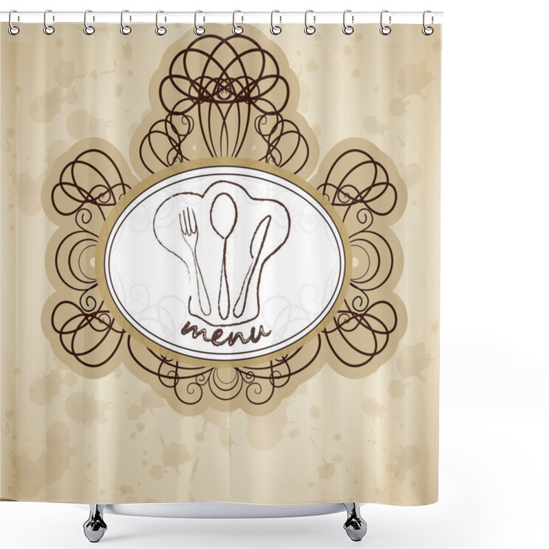 Personality  Restaurant Menu Retro Style,vector Illustrations Shower Curtains