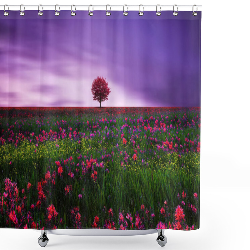 Personality  Tree Red Shower Curtains