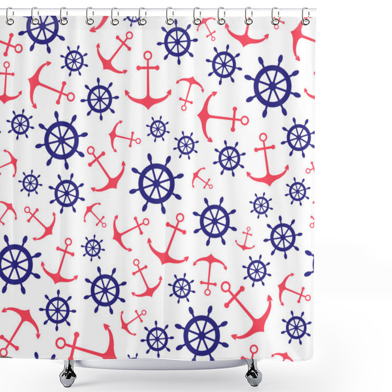 Personality  Seamless Nautical Pattern Shower Curtains