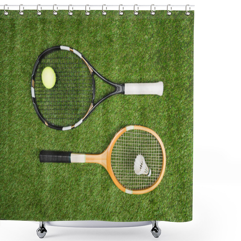 Personality  Tennis And Badminton Equipment Shower Curtains