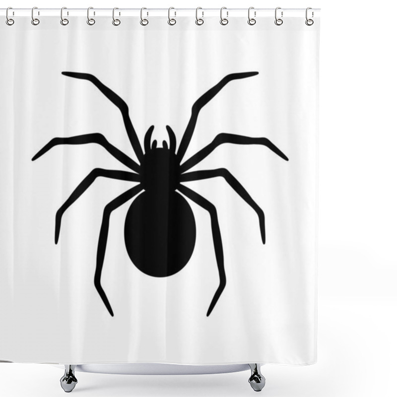 Personality  Silhouette Of A Spider Hanging From A Web Abandoned House Horror Ideas For Halloween Shower Curtains