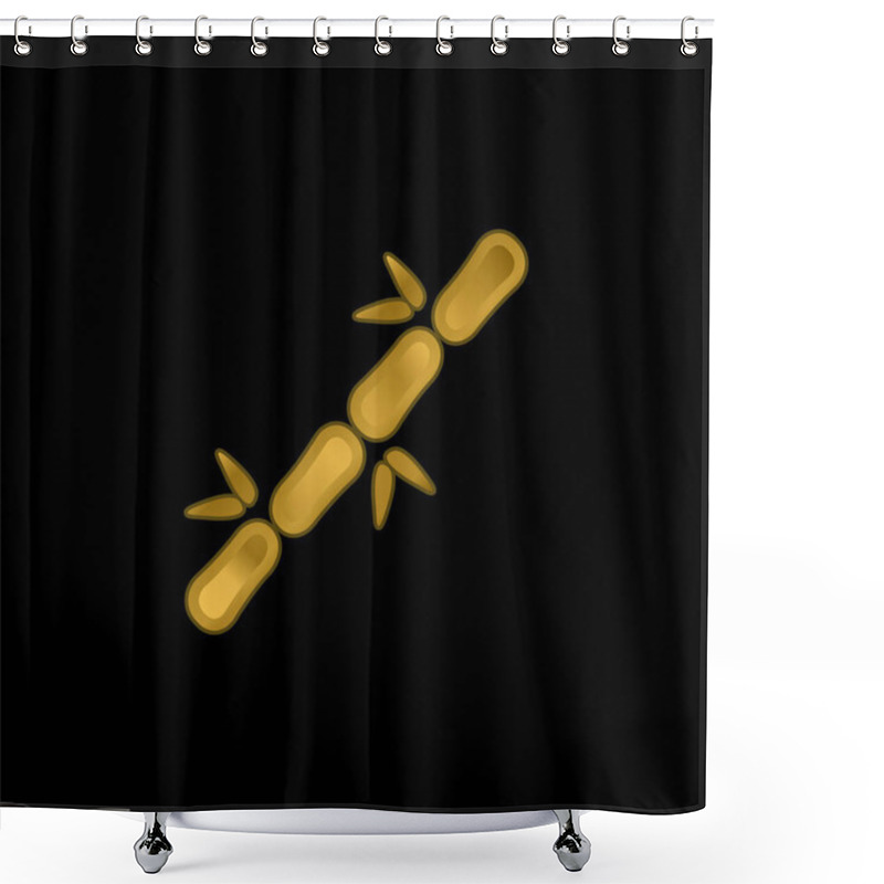 Personality  Bamboo Stick Gold Plated Metalic Icon Or Logo Vector Shower Curtains