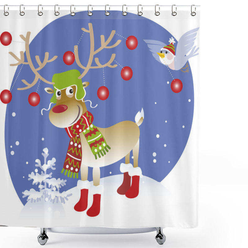 Personality  Reindeer Shower Curtains