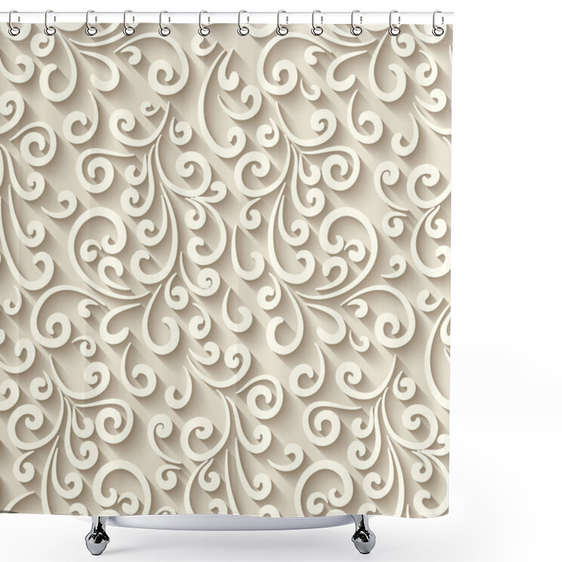 Personality  Seamless Pattern With Paper Swirls Shower Curtains