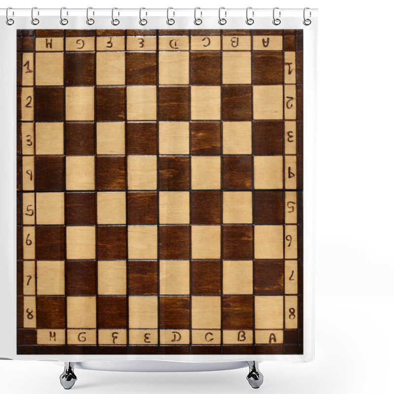 Personality  Old Wooden Chess Board Shower Curtains