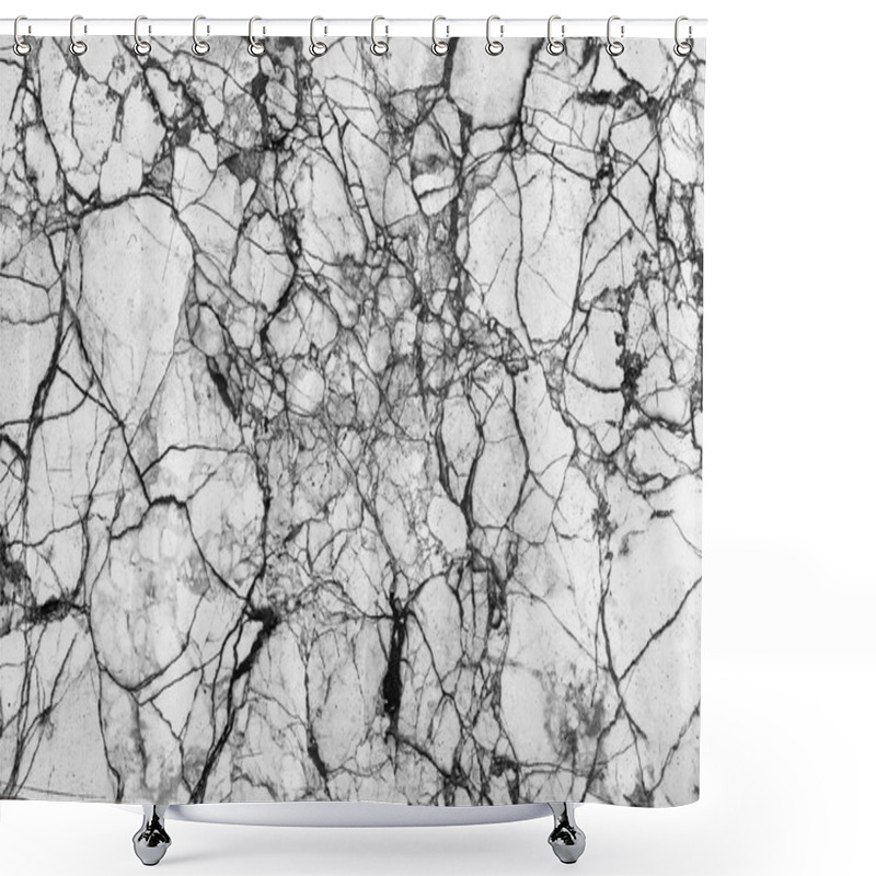 Personality  Texture Of Stone Wall In Black And White Tone Shower Curtains