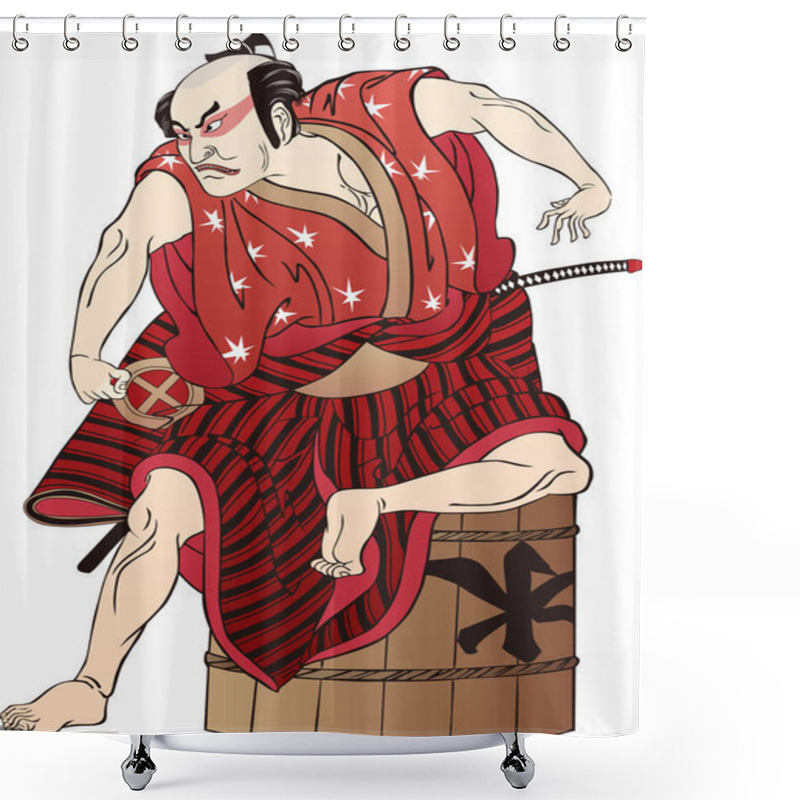 Personality  Ukiyo-e Kabuki Actor 18 Shower Curtains