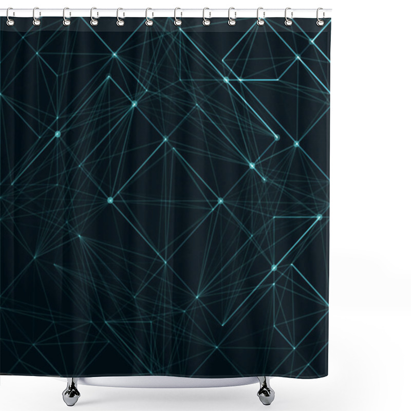 Personality  Abstract Polygonal Space Shower Curtains