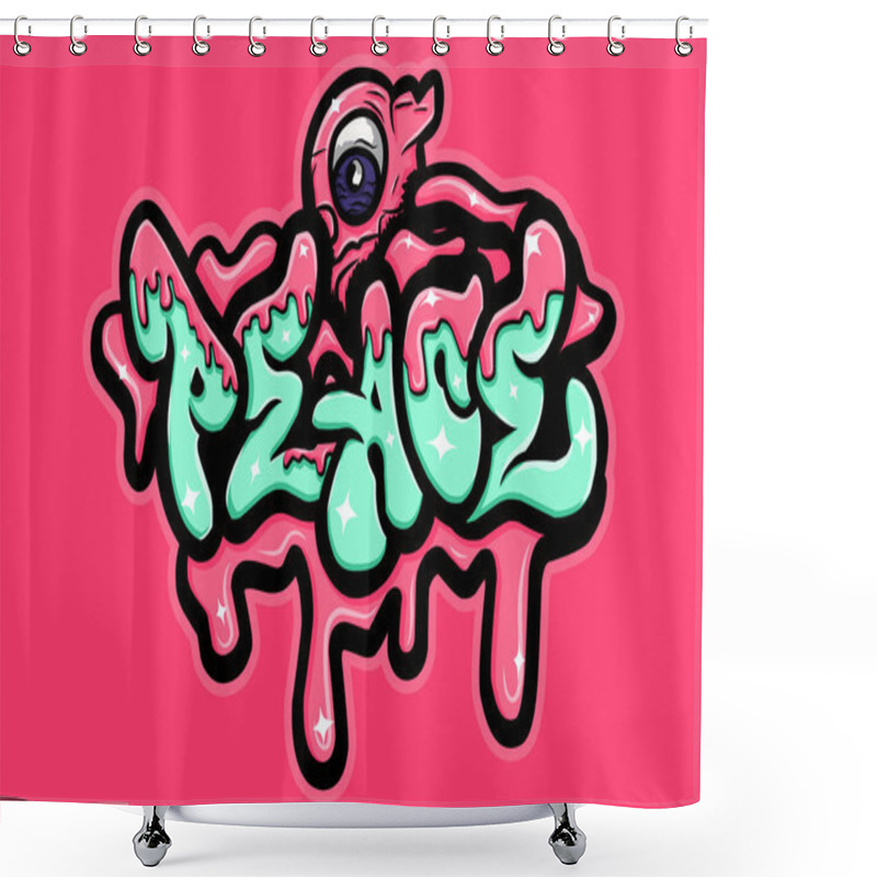 Personality  Graffiti Lettering Typography Art Shower Curtains