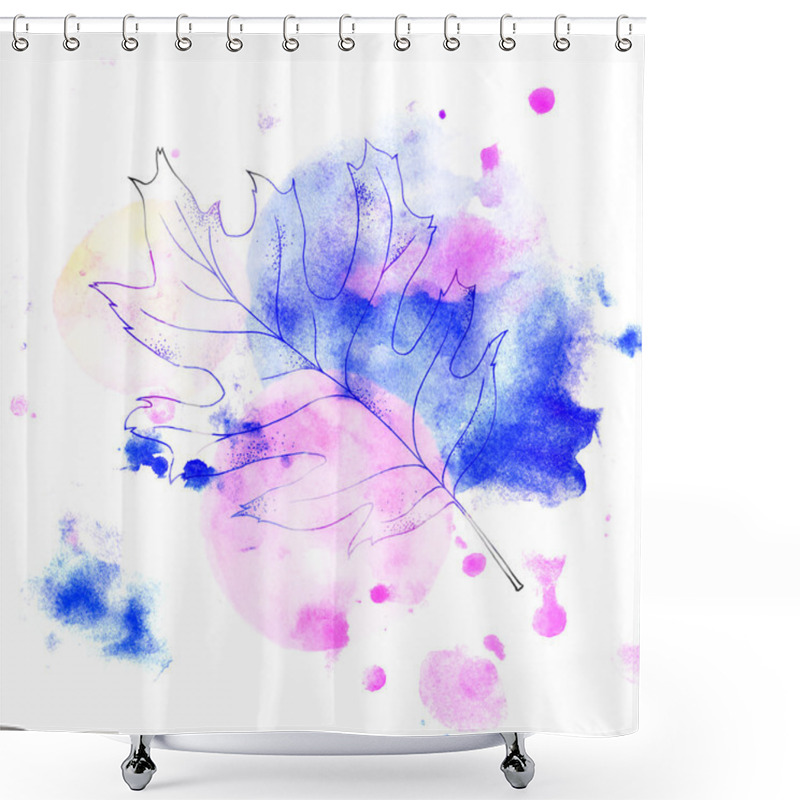 Personality  Black Hand-drawn Leaf Shower Curtains