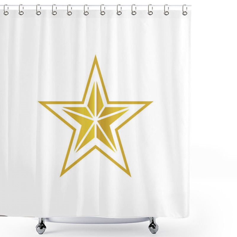 Personality  Modern Abstract Star Icon Design On A Minimal White Background Vector Illustration Shower Curtains