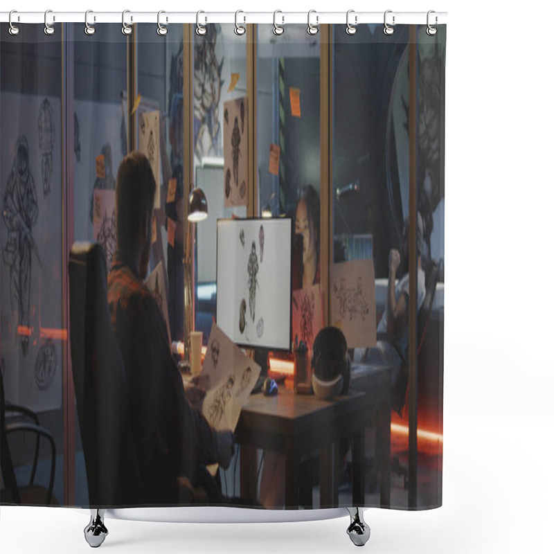 Personality  Graphic Designer Drawing Video Game Art Shower Curtains