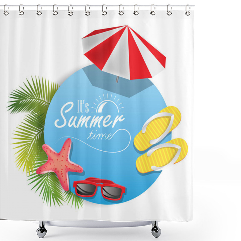 Personality  Vector Summer Holiday Illustration Shower Curtains