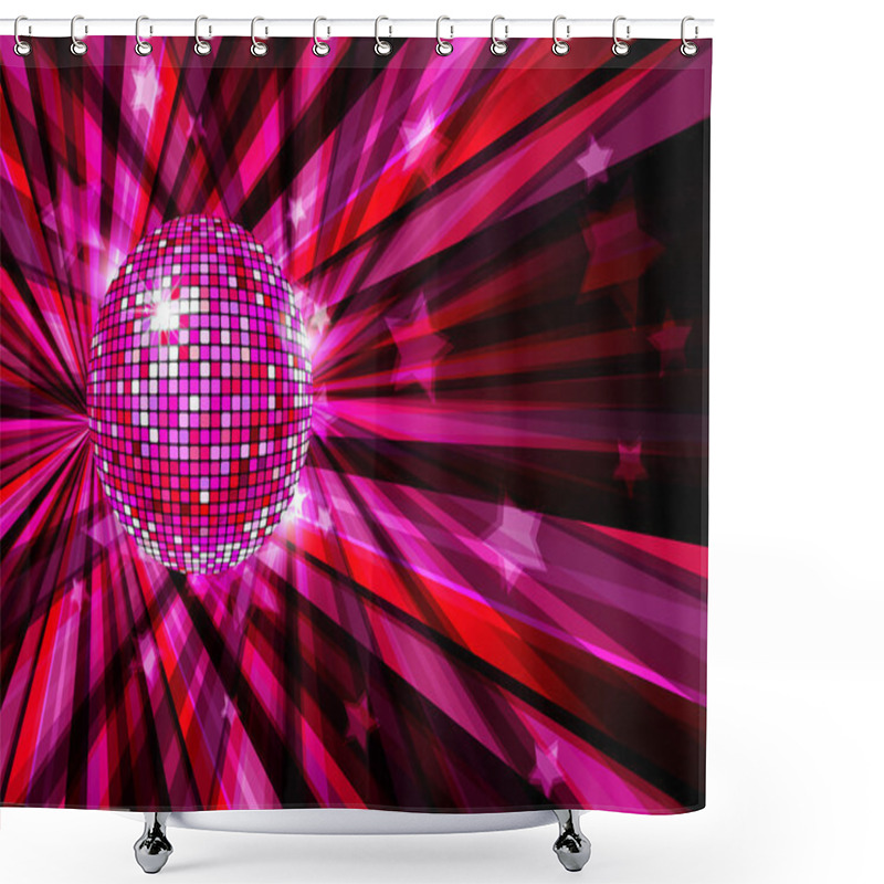 Personality  Disco Ball Vector Background With Rays And Stars / Eps10 Shower Curtains