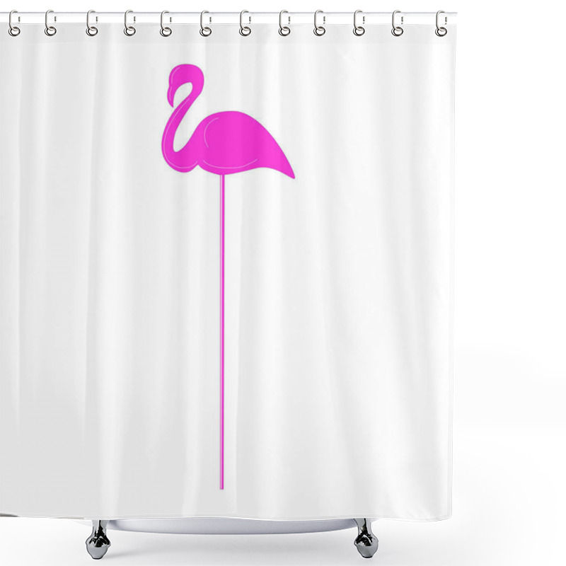 Personality  Mojito Cocktail Garnish Pink Flamingo. Hand Drawn Illustration. Plastic Decoration For Summer Refresh Cocktails, Drinks, Beverages, Parties. Relax, Vacations, Parties, Nightlife Concept. Shower Curtains