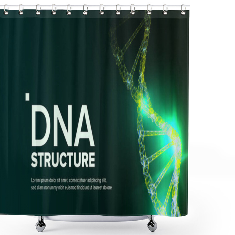 Personality  Dna Structure Vector. Abstract Helix. Futuristic Code. Illustration Shower Curtains