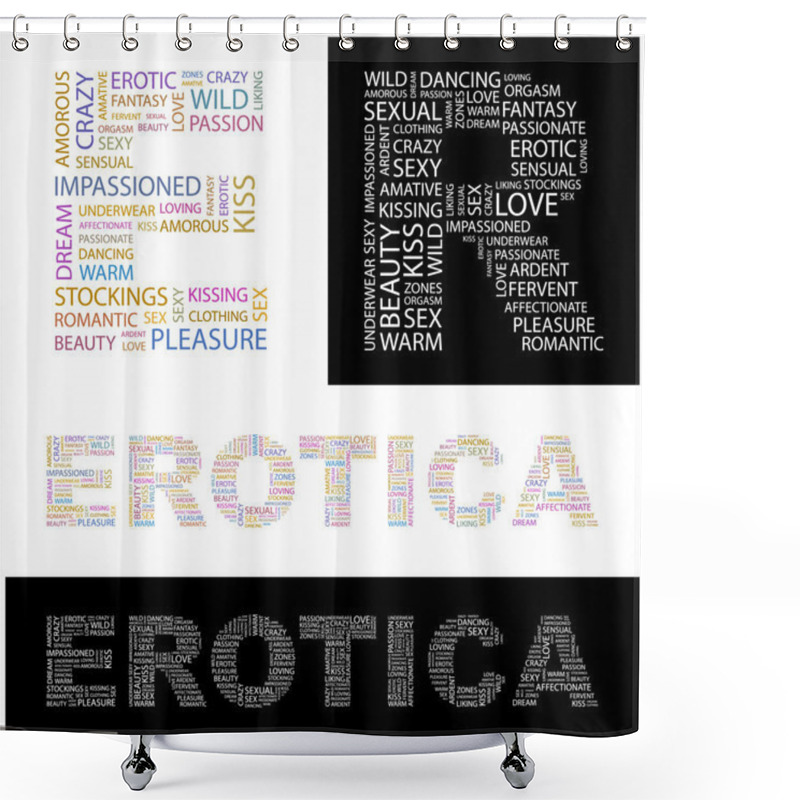 Personality  EROTICA. Vector Letter Collection. Shower Curtains