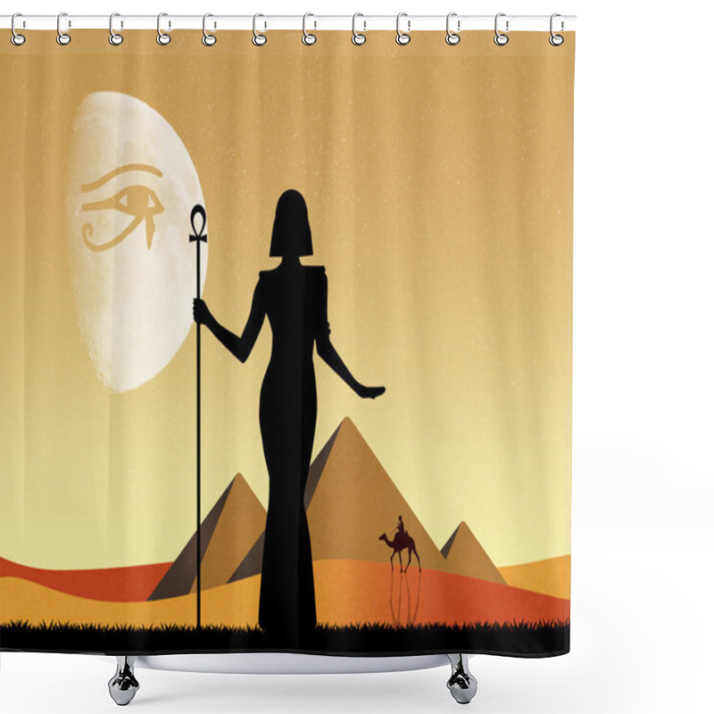 Personality  Cleopatra Egyptian Queen Shower Curtains