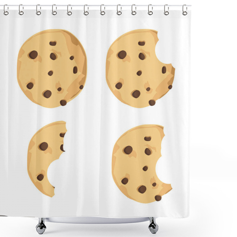 Personality  Chocolate Chip Cookie Shower Curtains